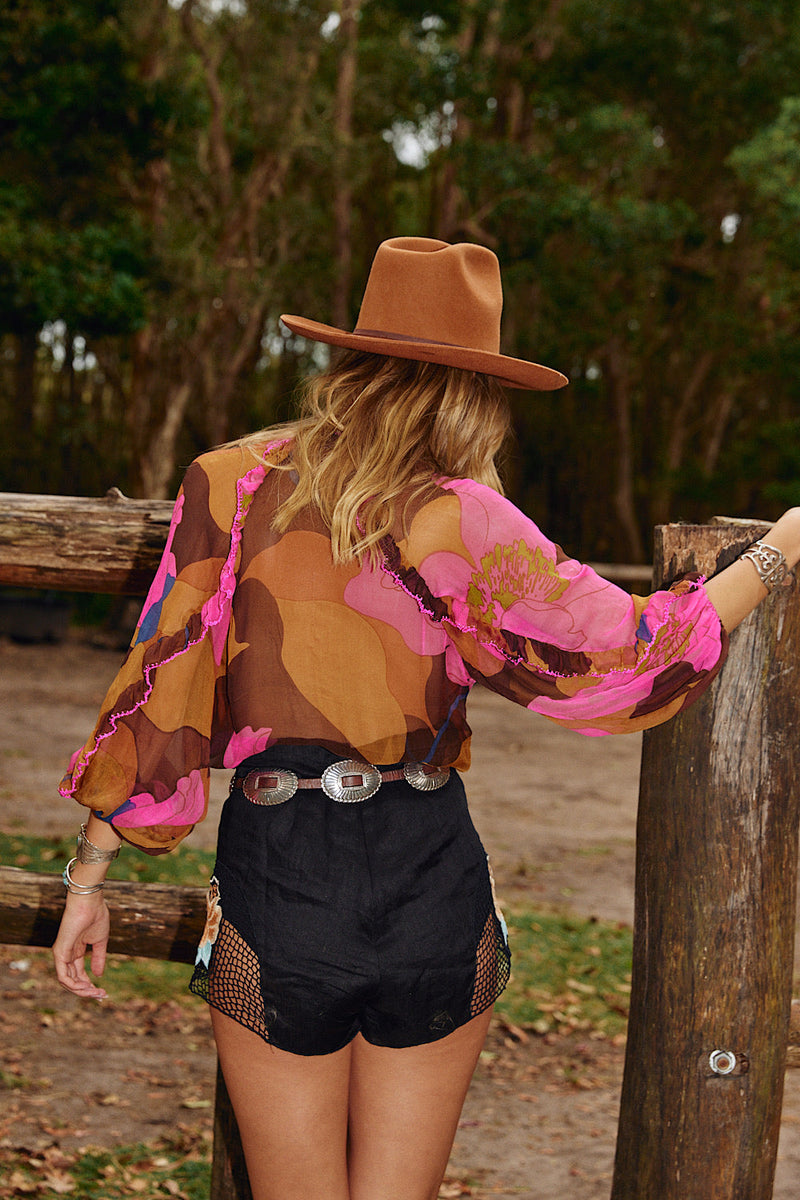 A New Day For Love Silk Blouse - Bold Floral - Chasing Unicorns