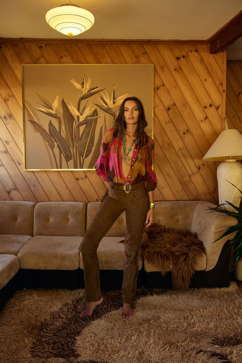 A New Day For Love Silk Blouse - Bold Floral - Chasing Unicorns