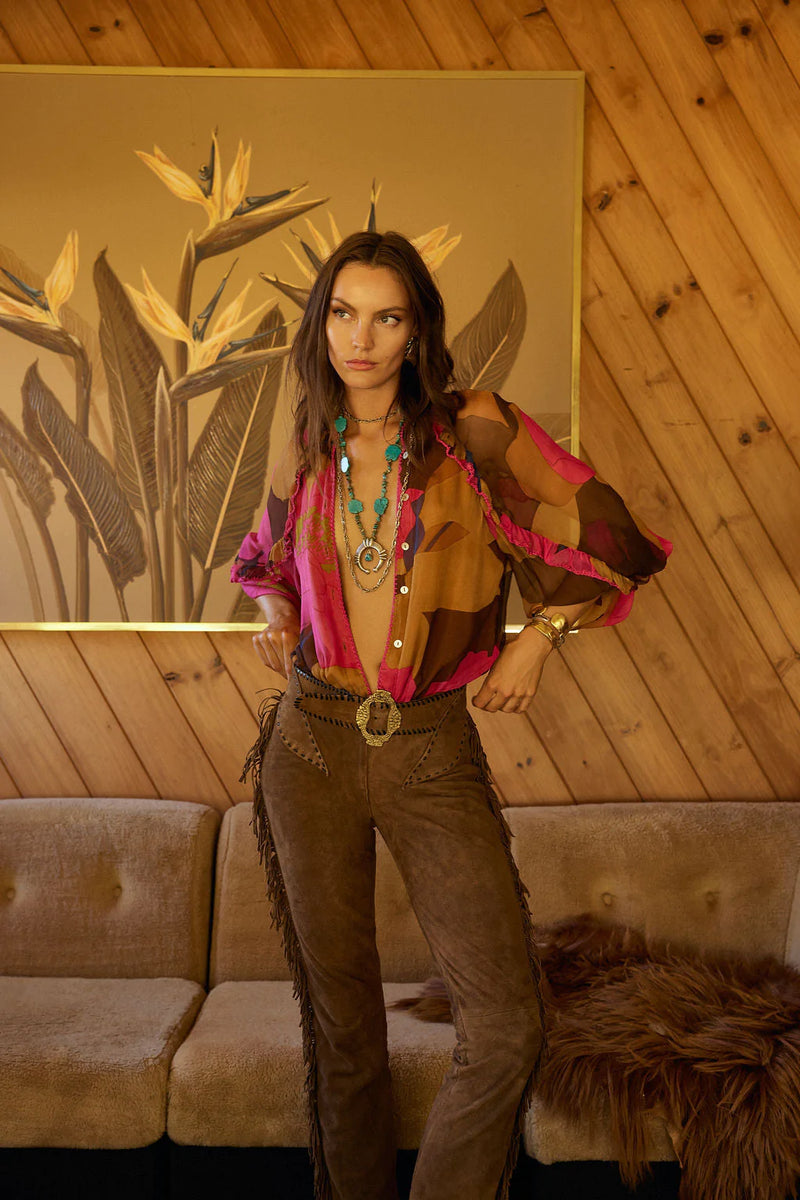 A New Day For Love Silk Blouse - Bold Floral - Chasing Unicorns