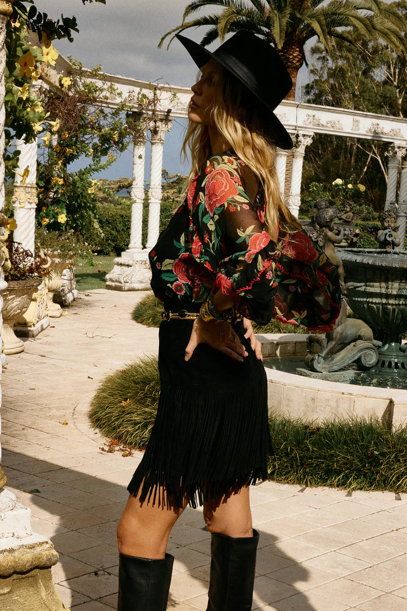 A New Day For Love Silk Blouse - Flowers in December - Chasing Unicorns