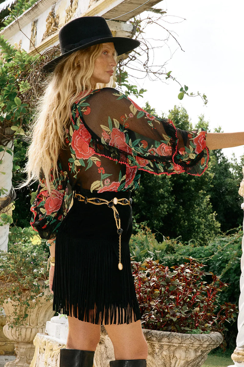 A New Day For Love Silk Blouse - Flowers in December - Chasing Unicorns