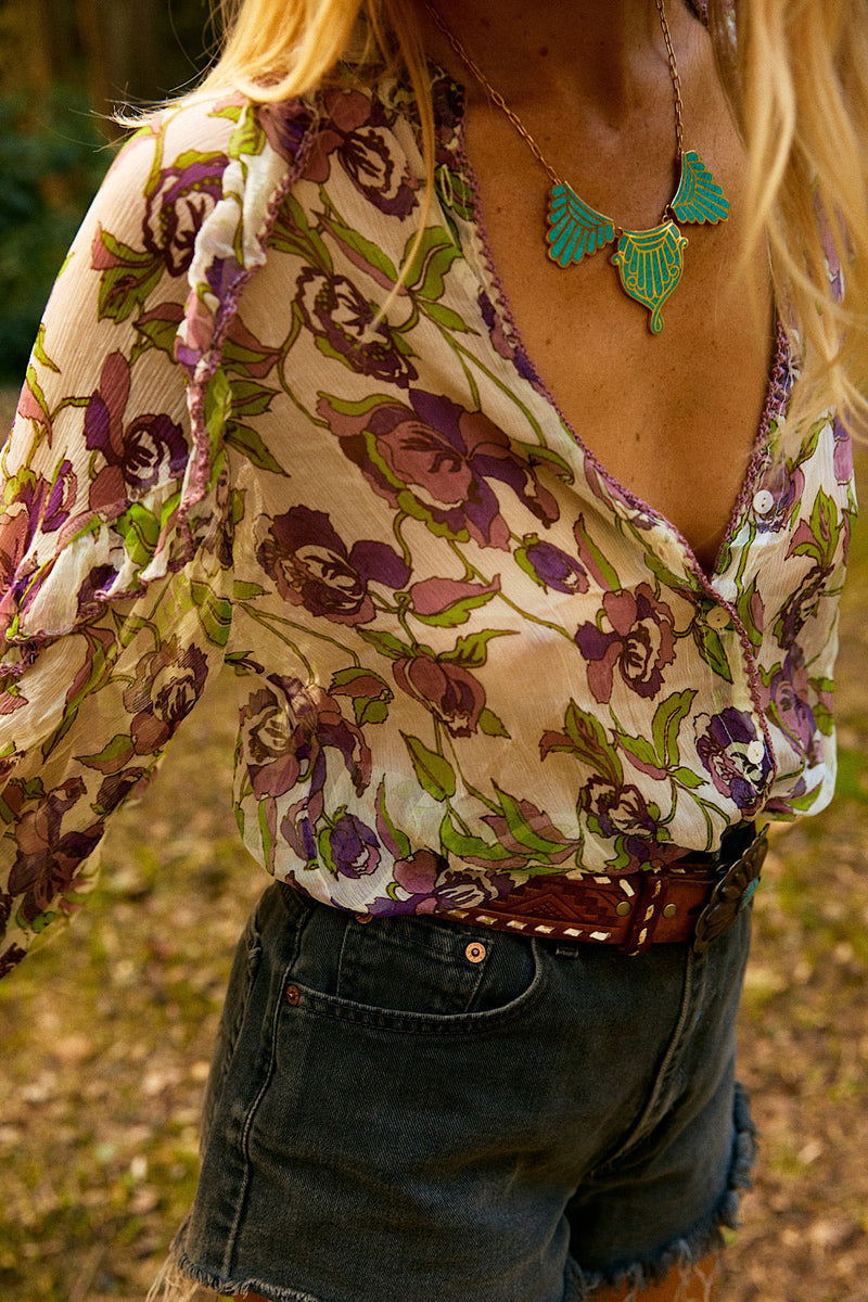 A New Day For Love Silk Blouse - Purple Rose - Chasing Unicorns