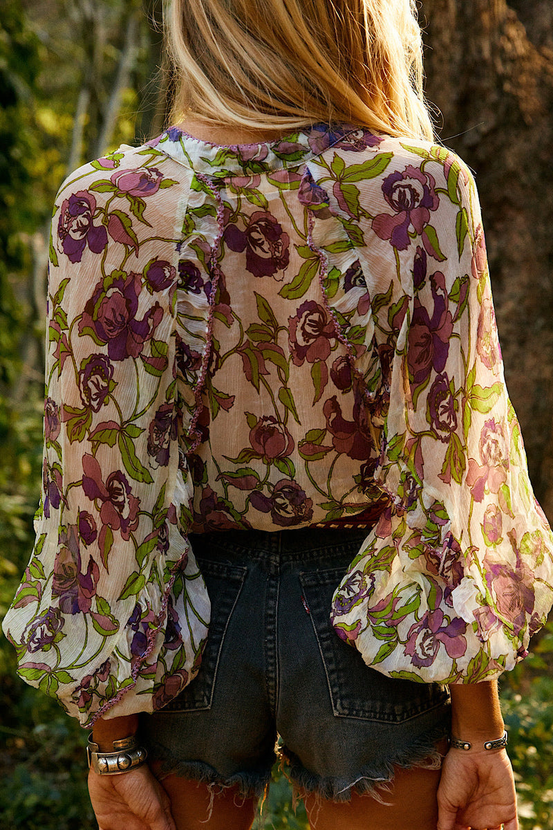 A New Day For Love Silk Blouse - Purple Rose - Chasing Unicorns