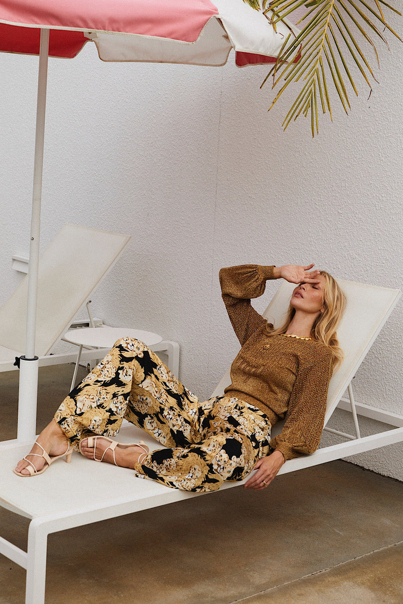 Africa Silk Satin Palazzo Pants - Chasing Unicorns