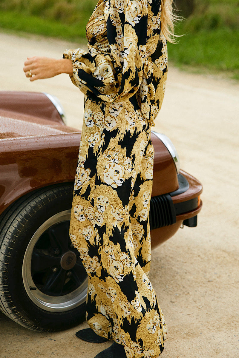 Africa Silk Satin Palazzo Pants - Chasing Unicorns