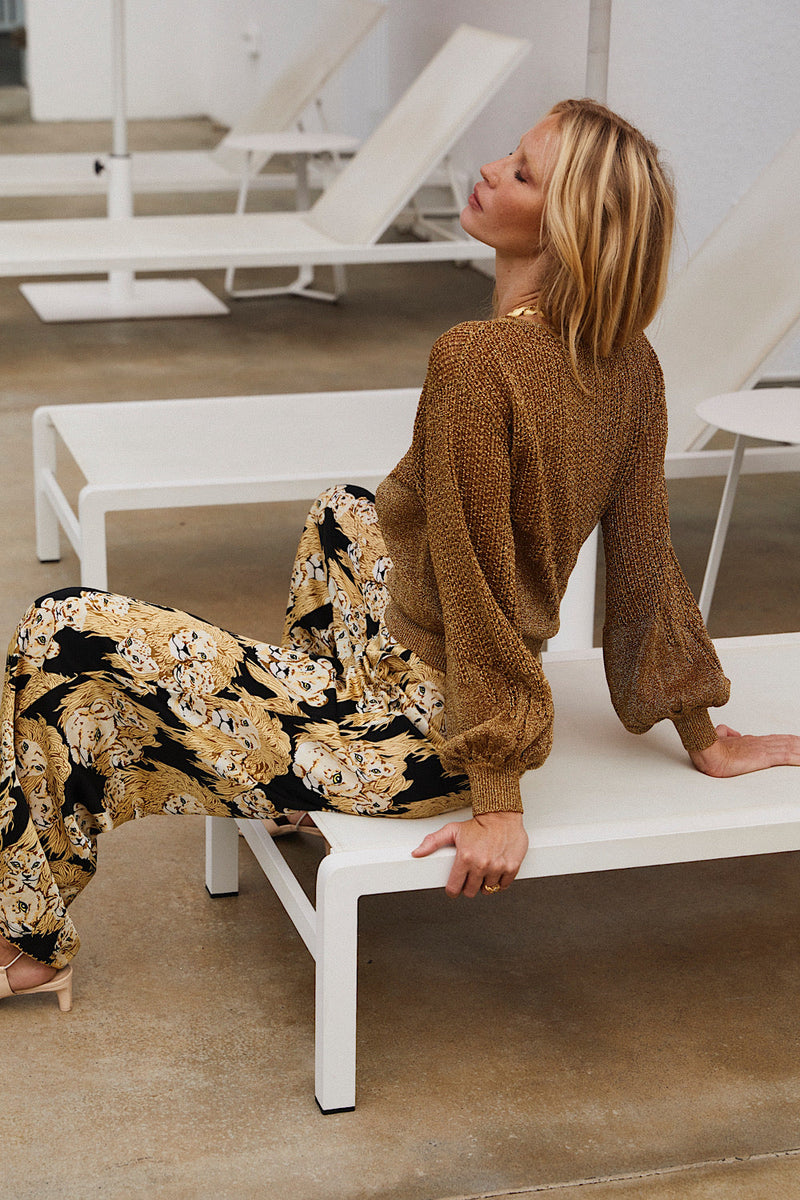 Africa Silk Satin Palazzo Pants - Chasing Unicorns