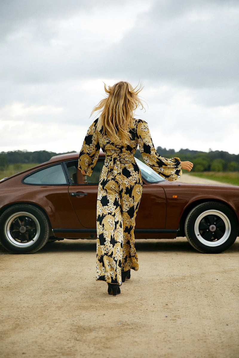 🎁 Africa Silk Satin Wrap Blouse - Chasing Unicorns