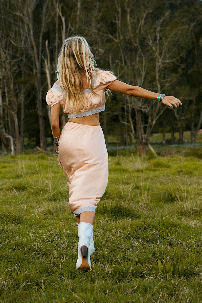 Ain’t No Sunshine Silk Satin + Lace Slip Set - Chasing Unicorns