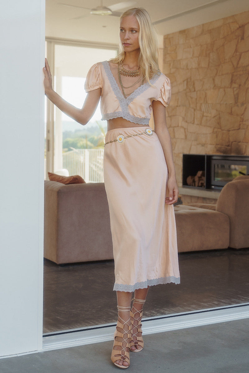 Ain’t No Sunshine Silk Satin + Lace Slip Set - Chasing Unicorns