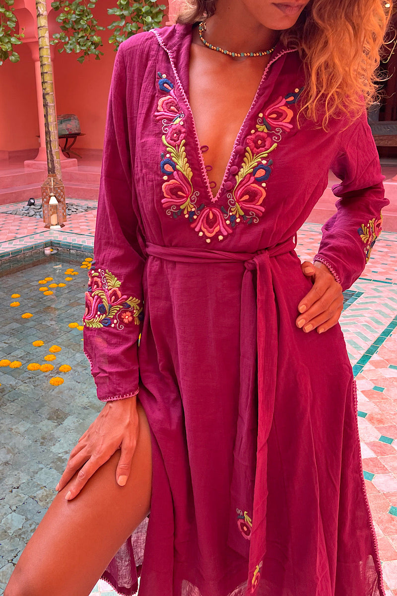 All I Have To Do Is Dream Cotton Gauze Embroidered Midi Dress - Chasing Unicorns