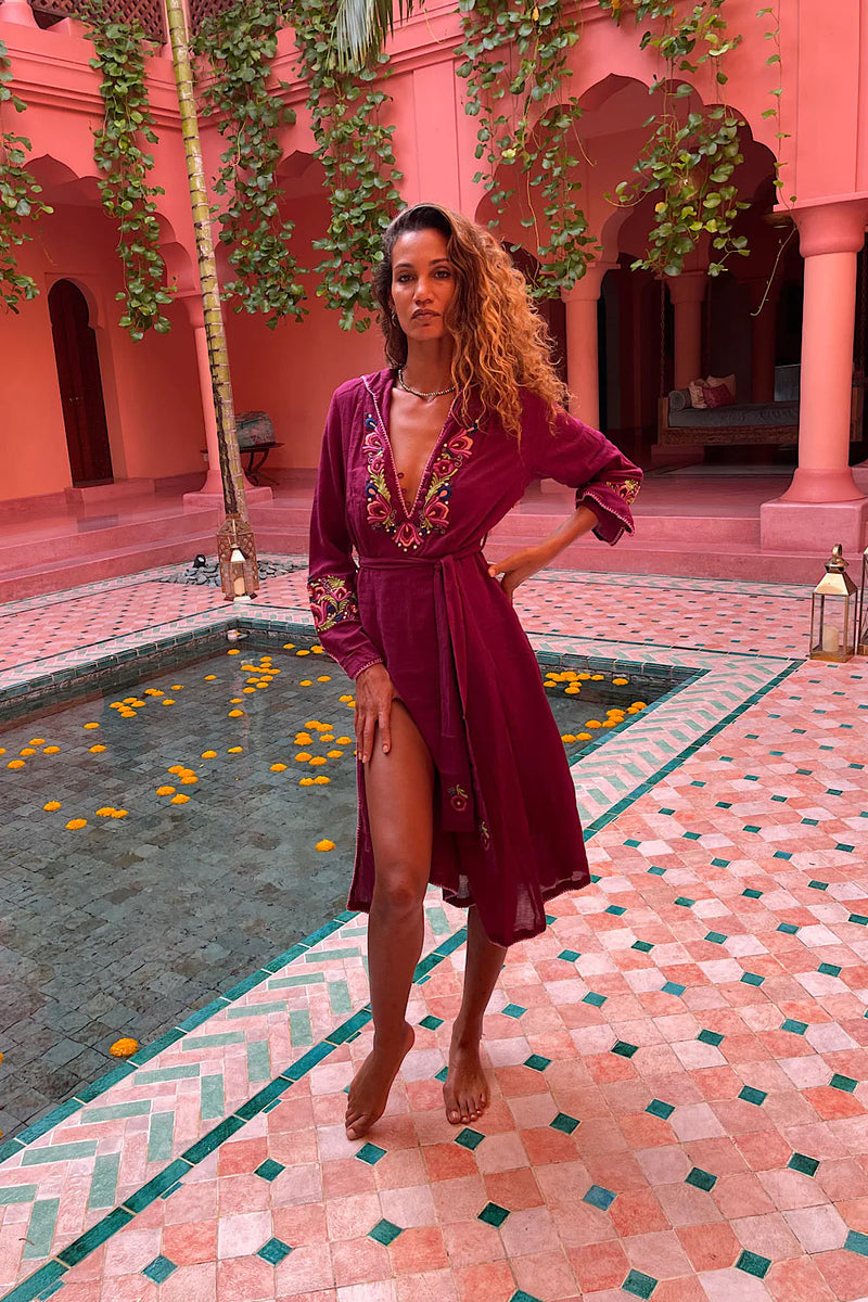 All I Have To Do Is Dream Cotton Gauze Embroidered Midi Dress - Chasing Unicorns