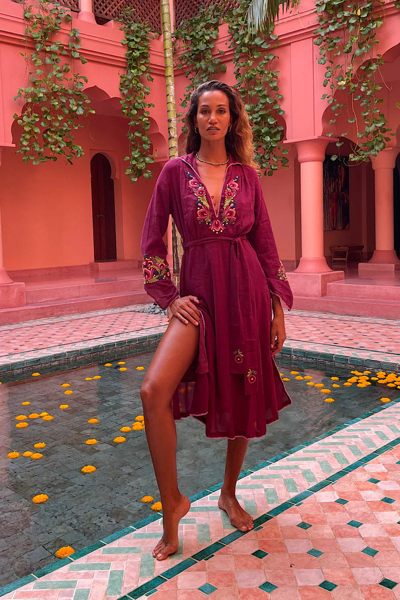 All I Have To Do Is Dream Cotton Gauze Embroidered Midi Dress - Chasing Unicorns