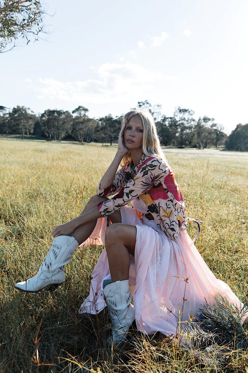 All My Love Cotton Gauze + Lace Maxi Slip Dress - pink - Chasing Unicorns