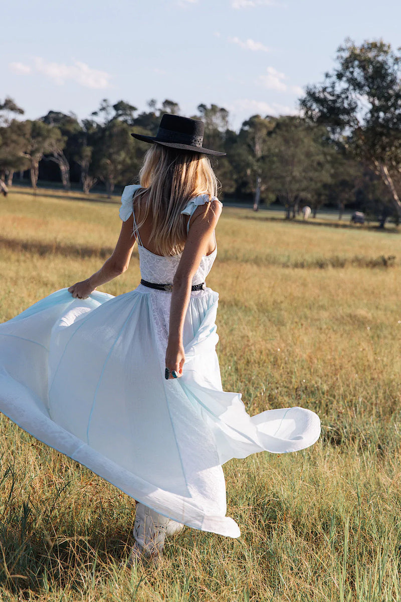 All My Love Cotton Gauze + Lace Maxi Slip Dress - sky blue - Chasing Unicorns