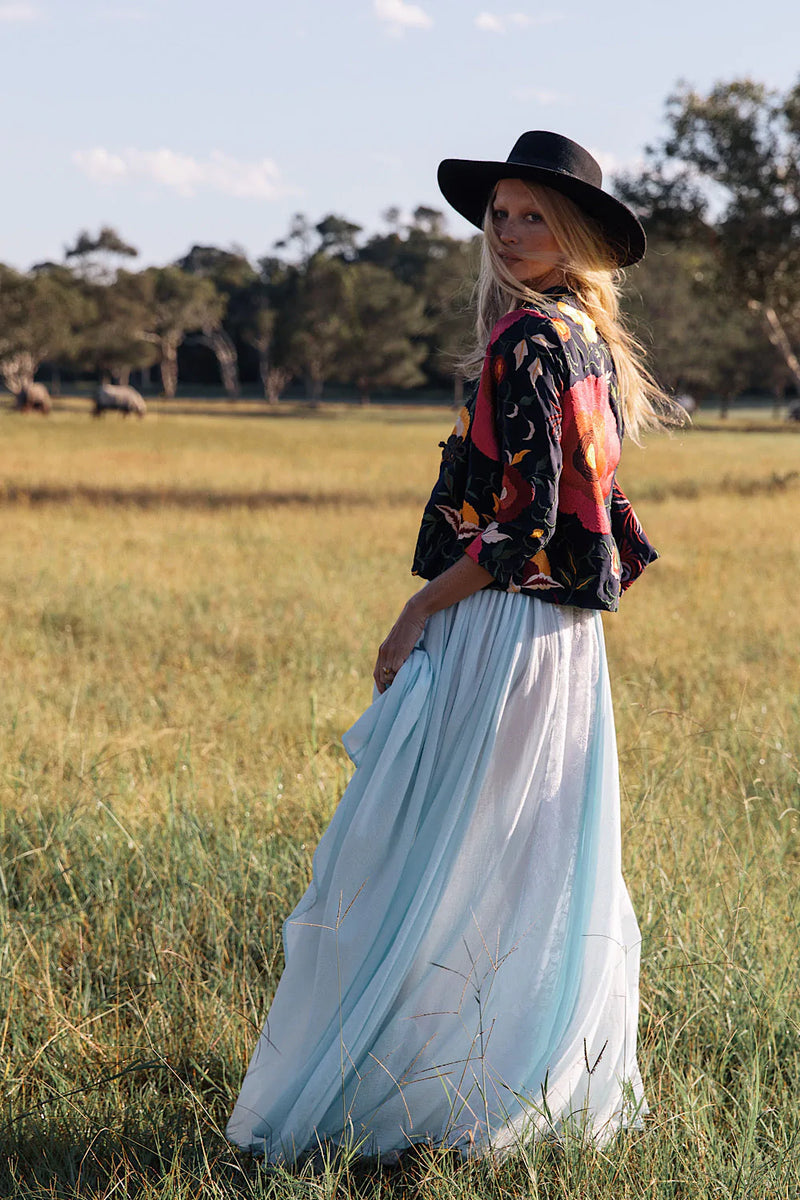 All My Love Cotton Gauze + Lace Maxi Slip Dress - sky blue - Chasing Unicorns