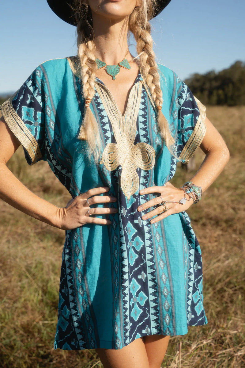 ⚡️All You Need Is Love Embroidered Tunic Dress - Chasing Unicorns