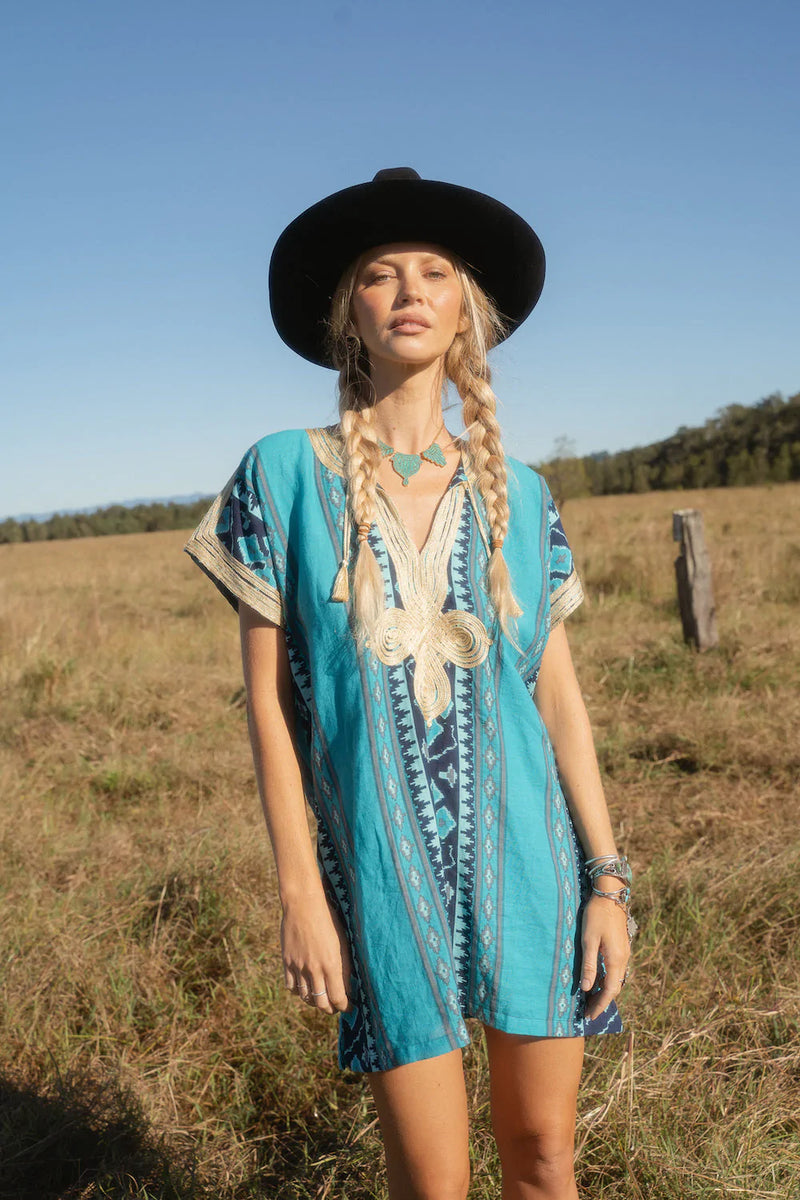 ⚡️All You Need Is Love Embroidered Tunic Dress - Chasing Unicorns