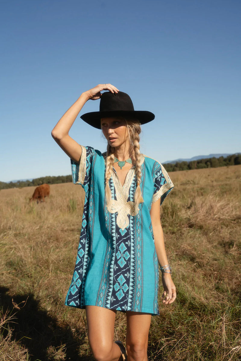 ⚡️All You Need Is Love Embroidered Tunic Dress - Chasing Unicorns