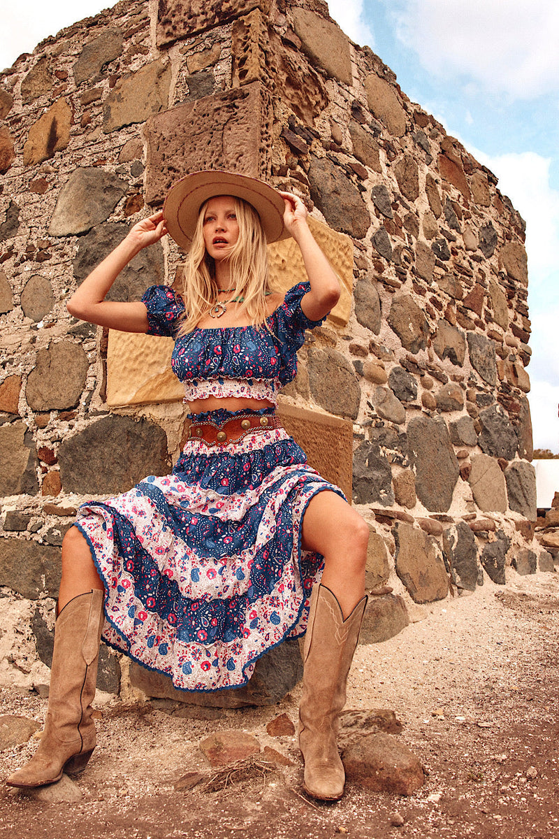 Angel From Montgomery Cotton Gauze Crop + Midi Skirt - Chasing Unicorns