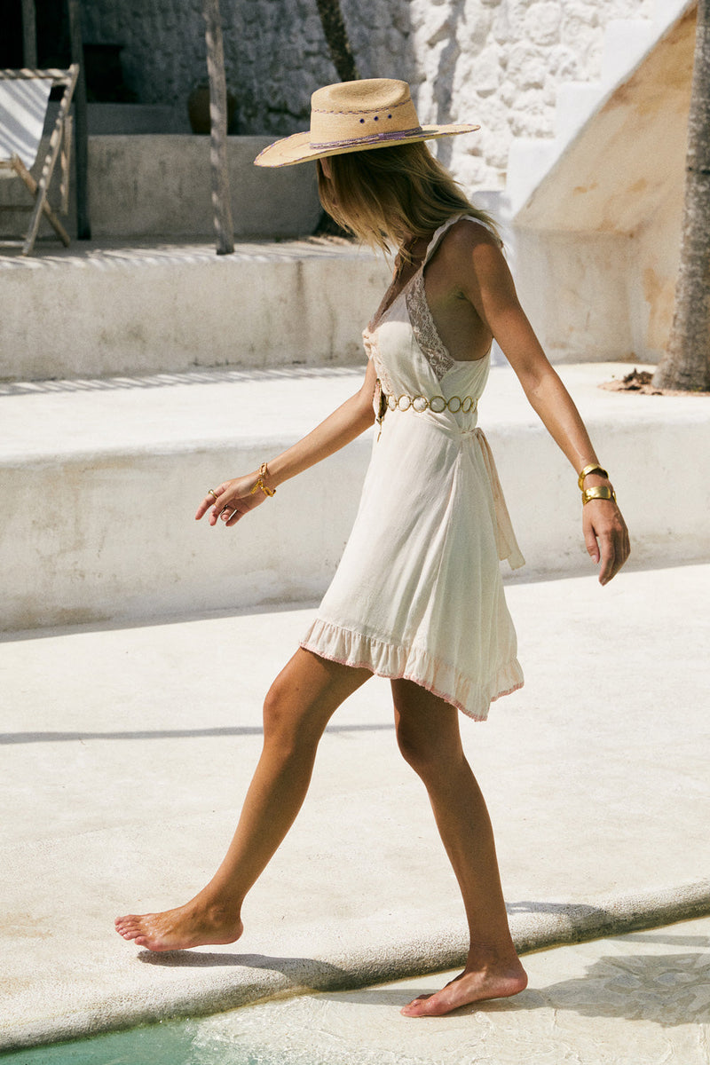 Angel Silk Crepe Slip Mini Dress - Chasing Unicorns