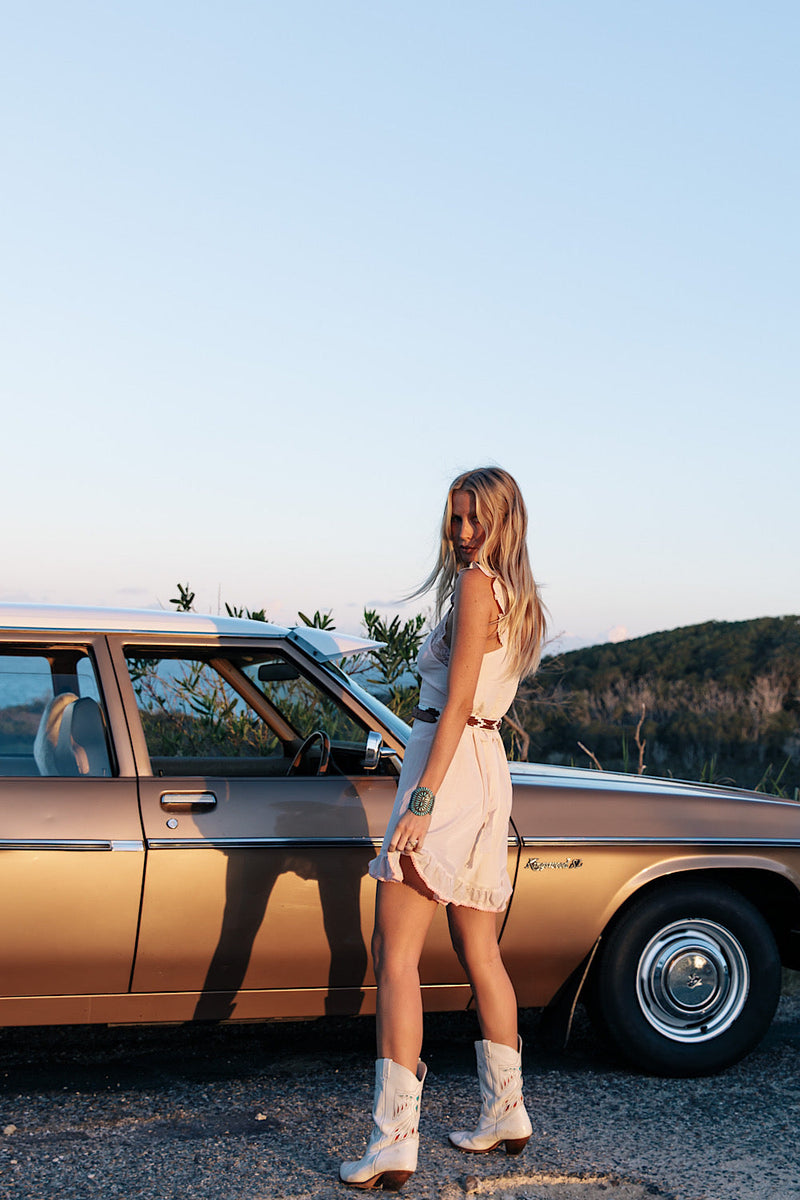 Angel Silk Crepe Slip Mini Dress - Chasing Unicorns