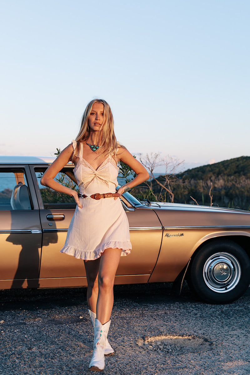 Angel Silk Crepe Slip Mini Dress - Chasing Unicorns