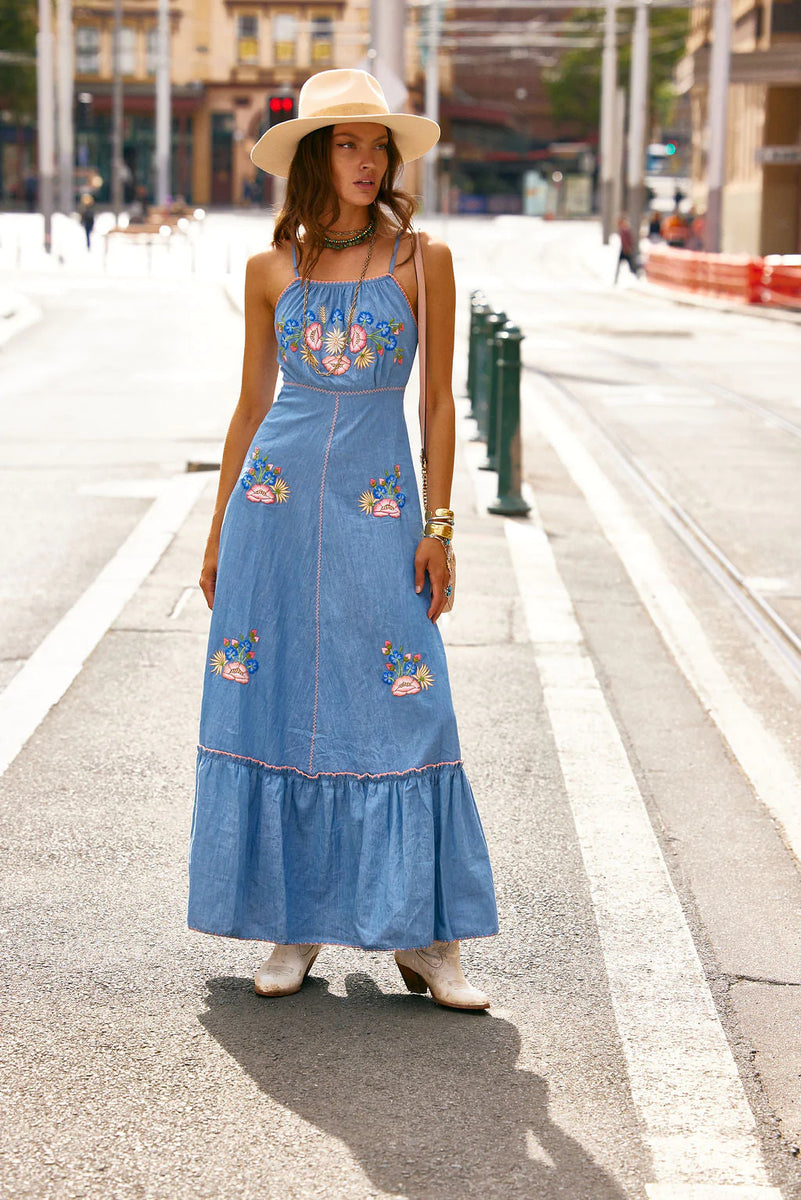 Bad Moon Rising Sundress - Folk Floral - Chasing Unicorns