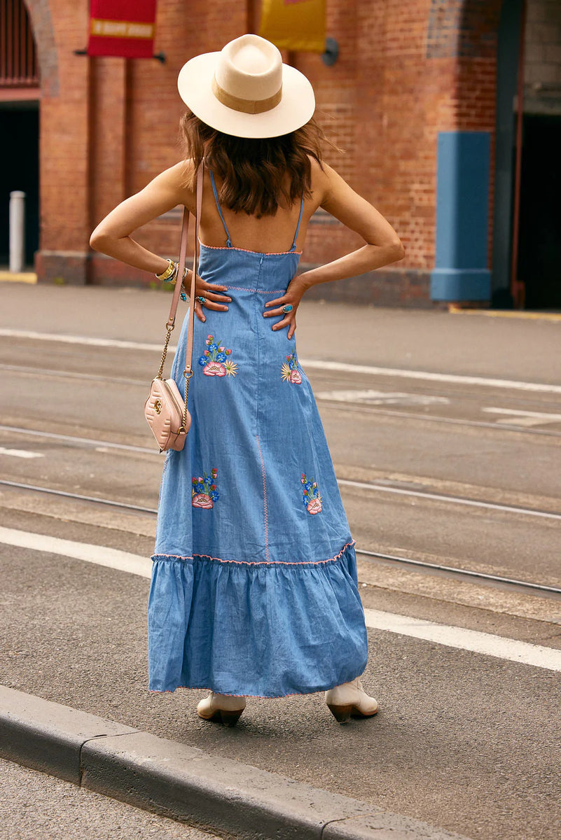 Bad Moon Rising Sundress - Folk Floral - Chasing Unicorns