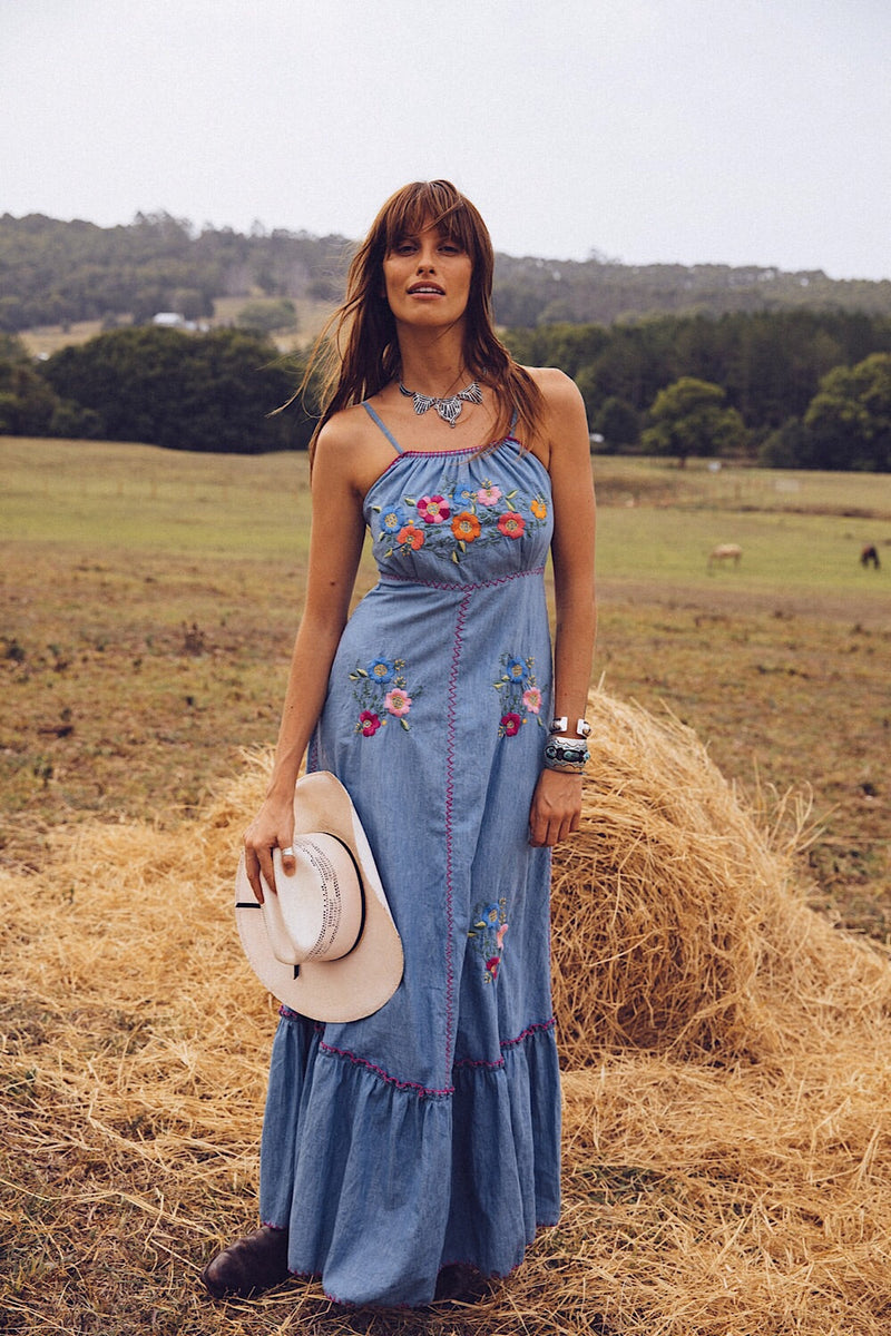 Bad Moon Rising Sundress - Mexican Floral - Chasing Unicorns