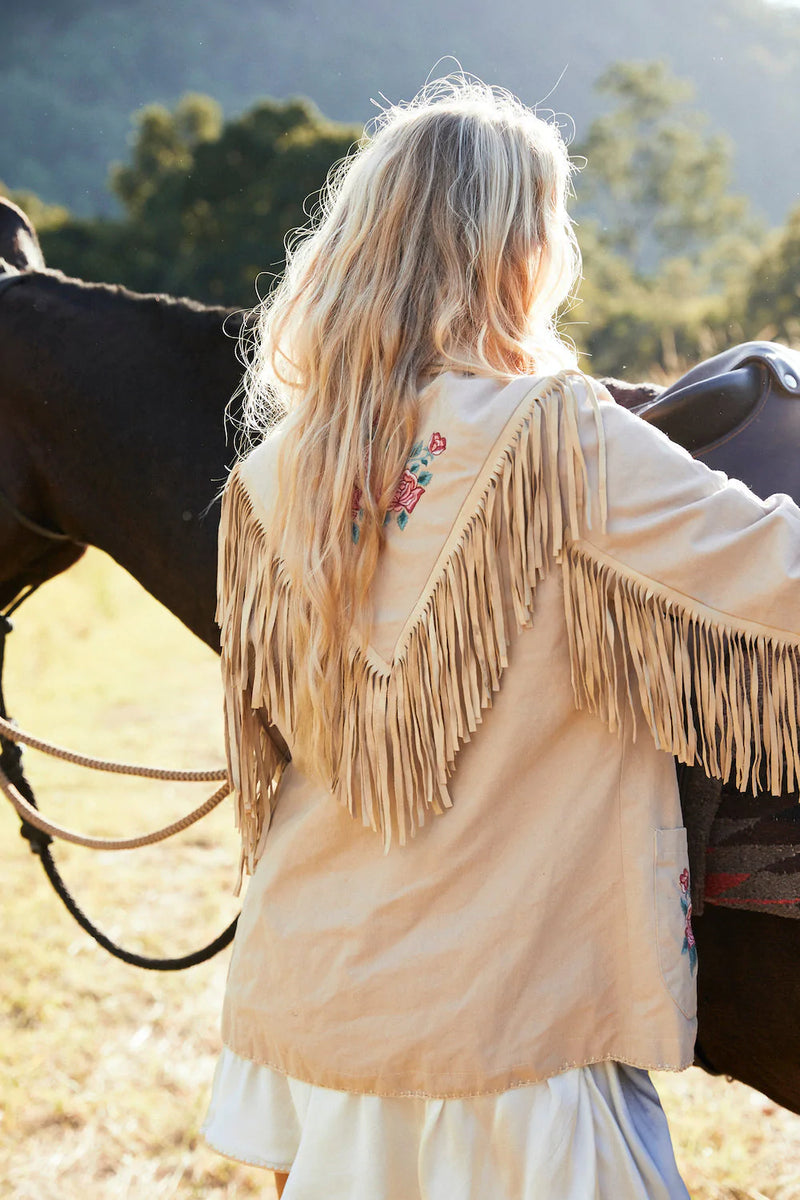 💗 Beds Are Burning Cotton Twill And Suede Jacket - Chasing Unicorns