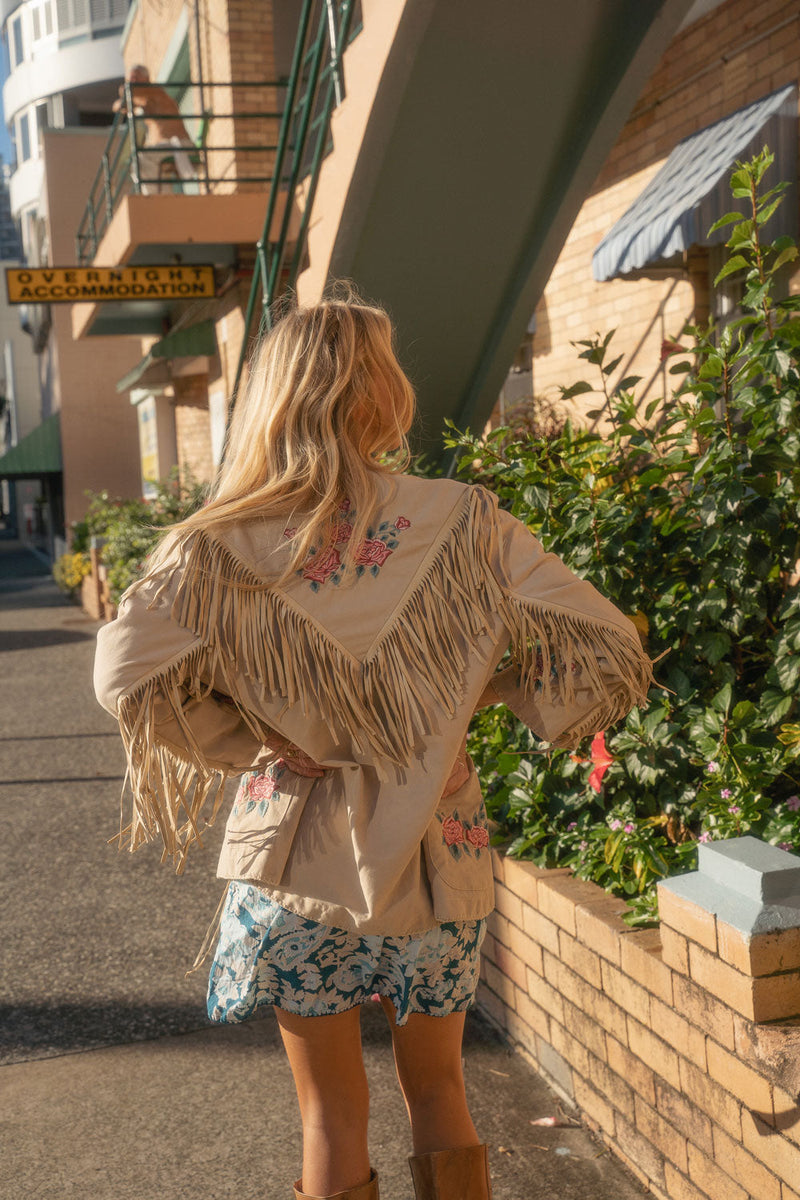 💗 Beds Are Burning Cotton Twill And Suede Jacket - Chasing Unicorns