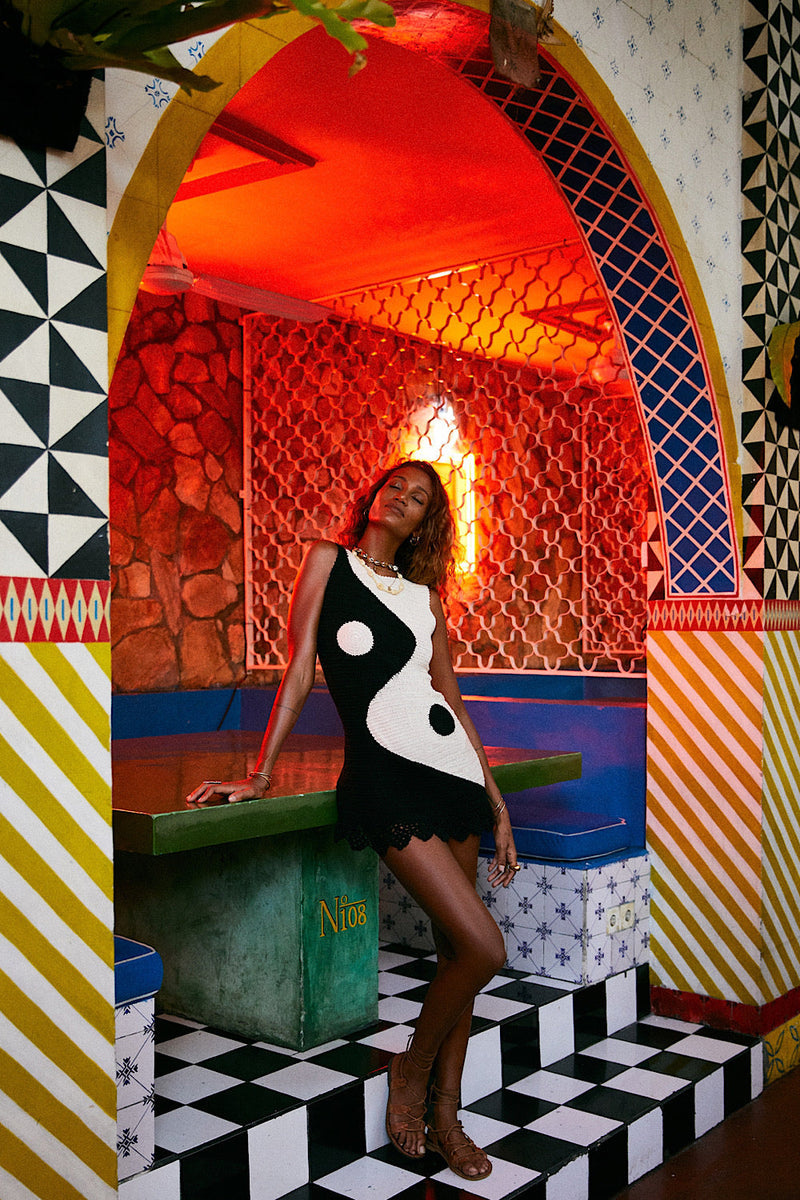 Black Summer Hand Crochet Mini Dress - Chasing Unicorns