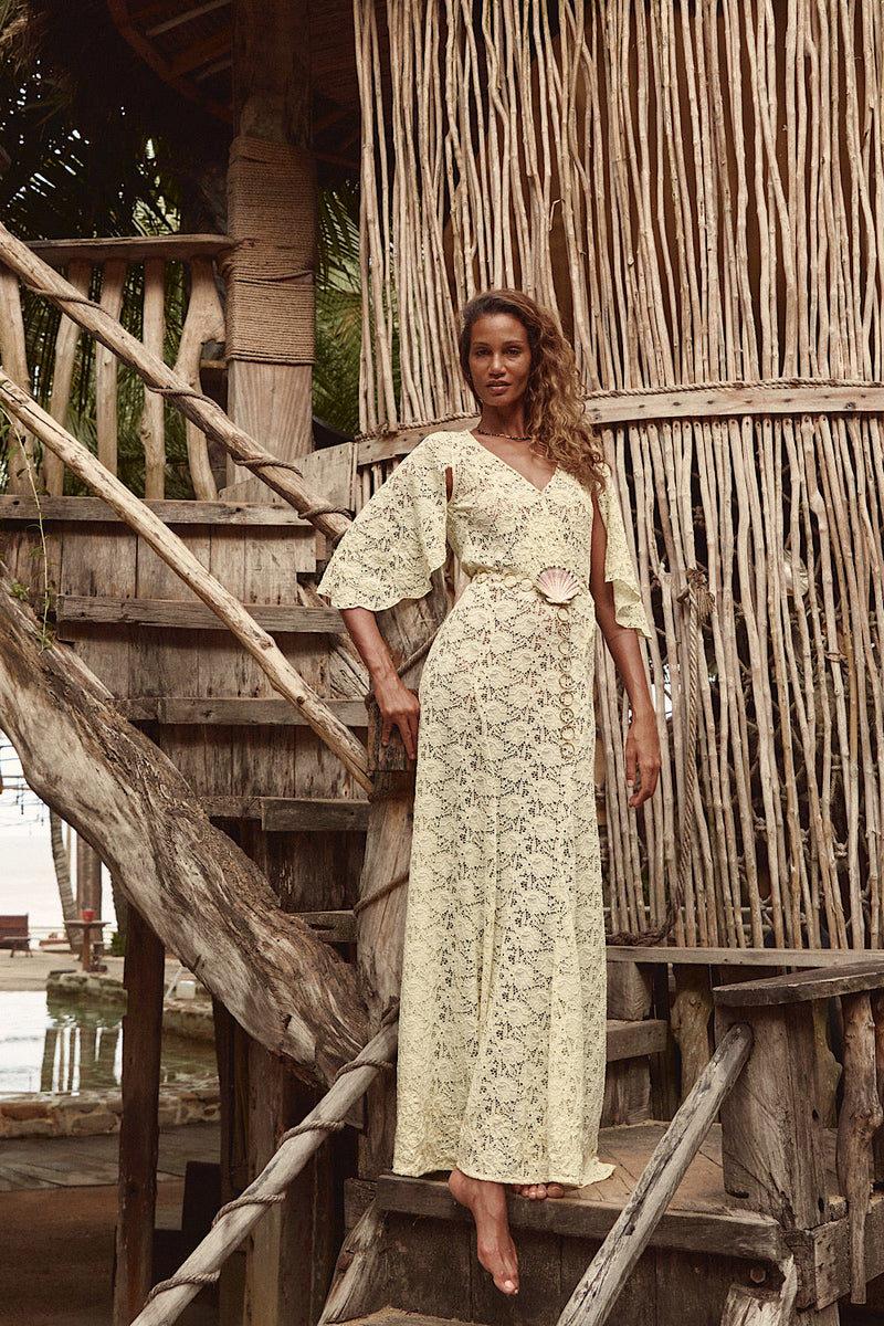 Blue Moon Lace + Cord Embroidered Maxi Dress - Chasing Unicorns