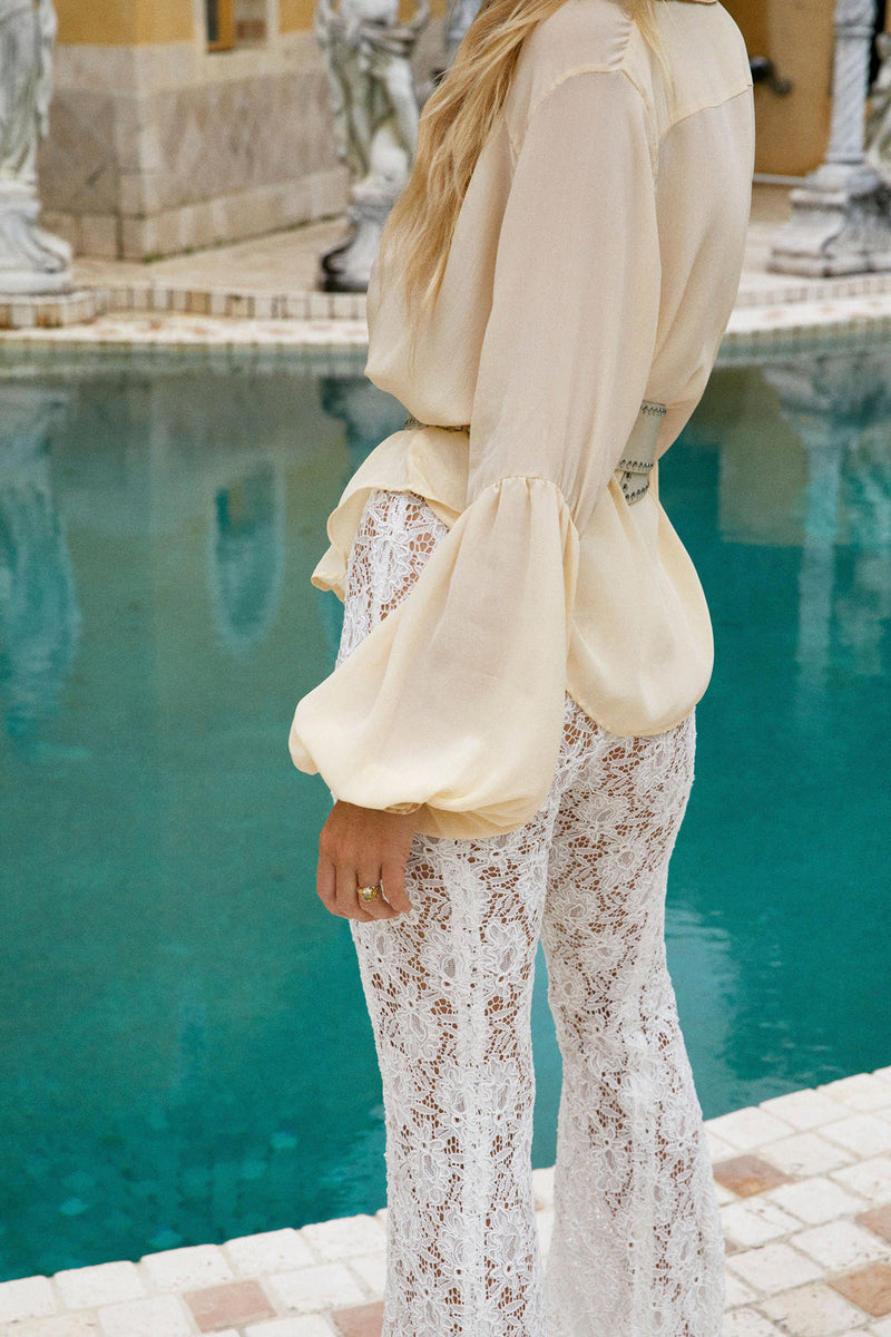 Break On Through Silk Crepe Blouse - Cream - Chasing Unicorns