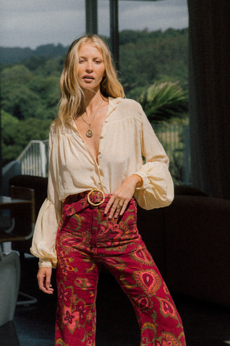 Break On Through Silk Crepe Blouse - Cream - Chasing Unicorns