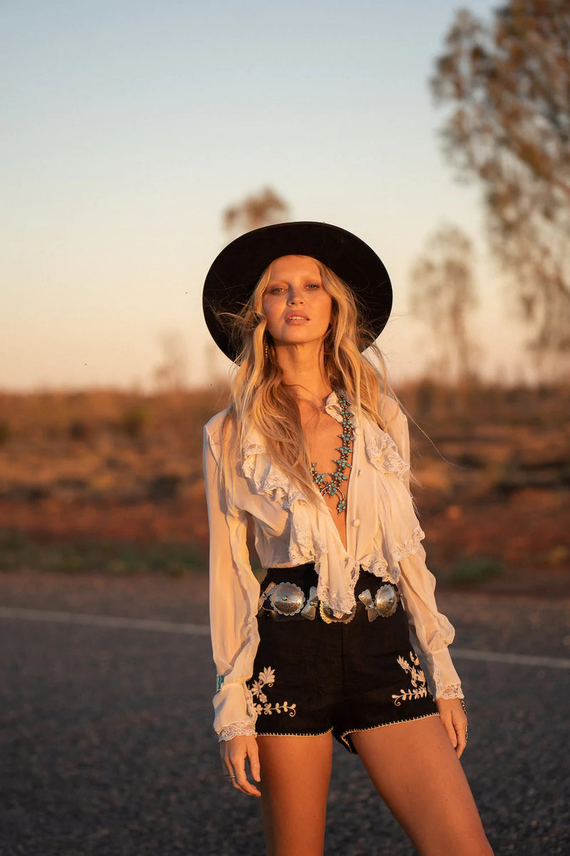 Busy Being Fabulous Silk, Lace + Beaded Blouse - Chasing Unicorns