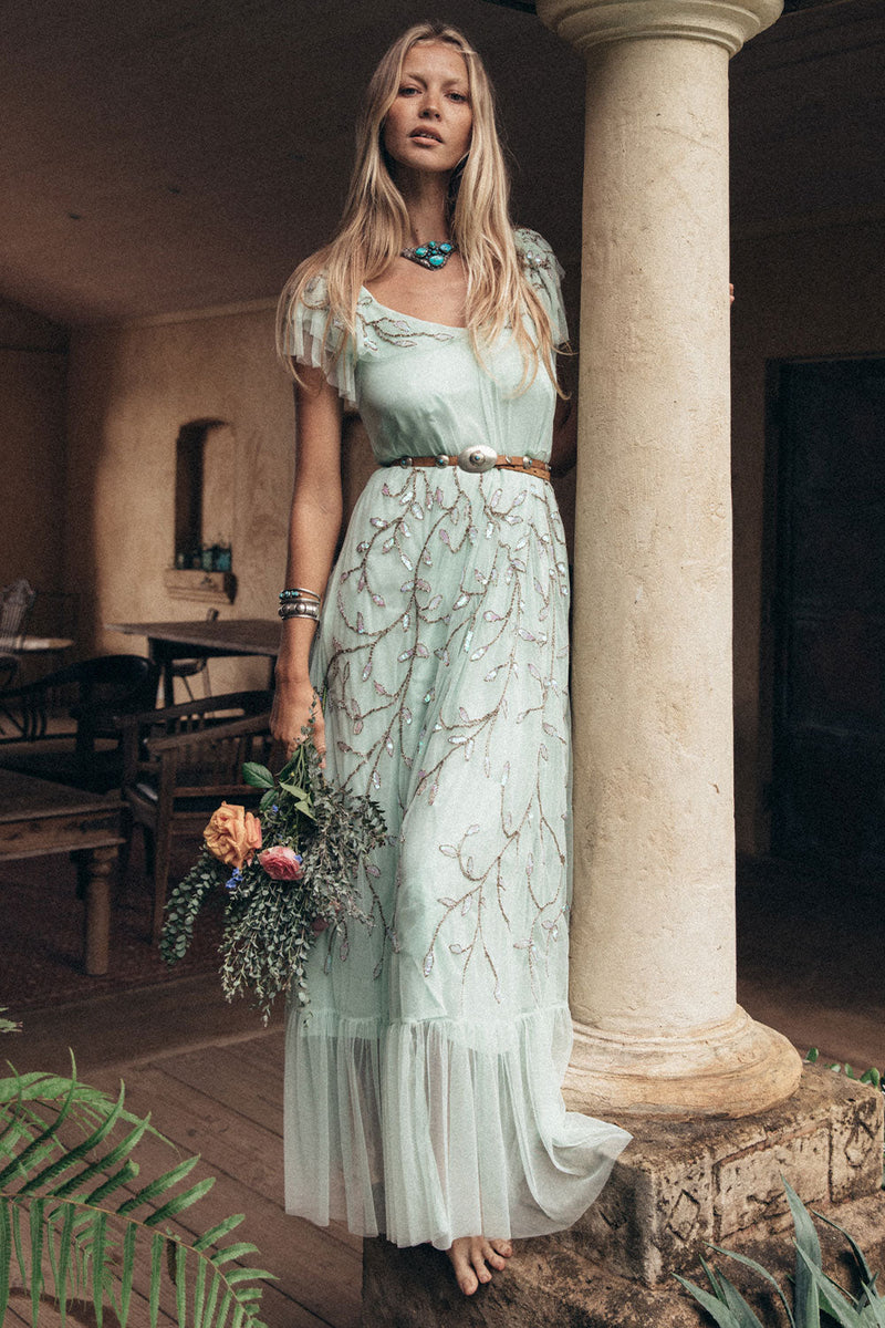 Cajun Moon Tulle + Beaded Maxi Dress - Chasing Unicorns