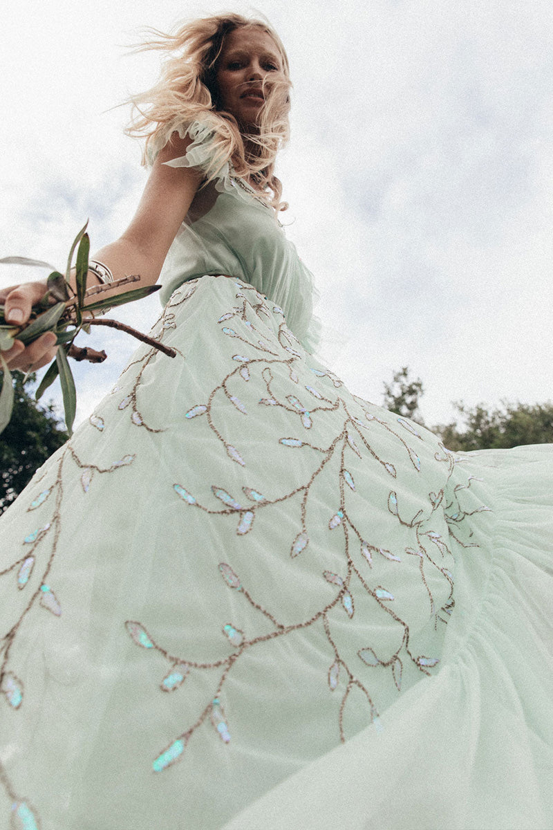 Cajun Moon Tulle + Beaded Maxi Dress - Chasing Unicorns