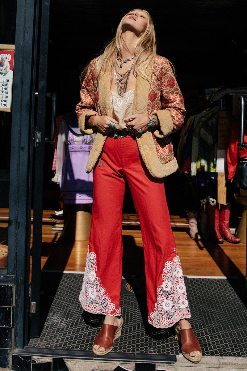 California Bound Quilted Velvet Afghan Jacket - Chasing Unicorns