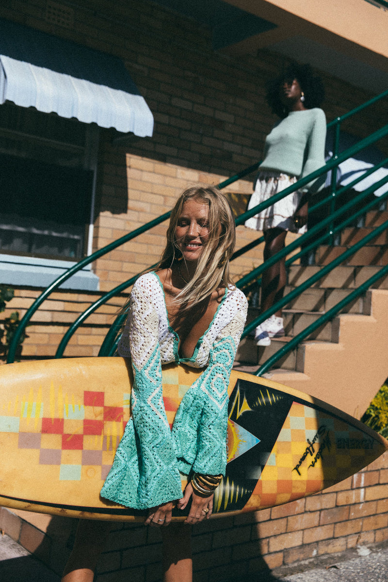 California Crochet Mini Dress - Chasing Unicorns