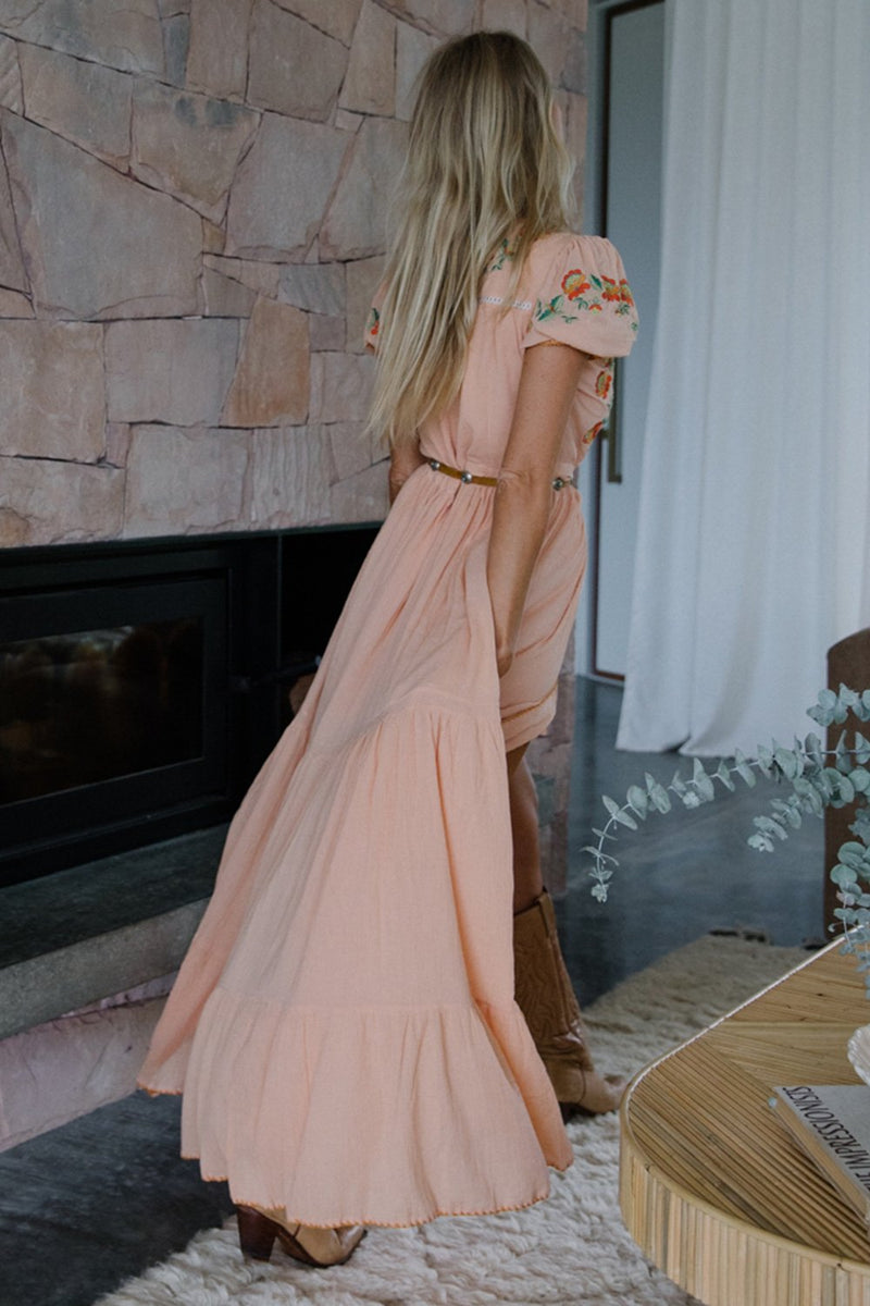Call Me The Breeze Embroidered Maxi Dress - Chasing Unicorns