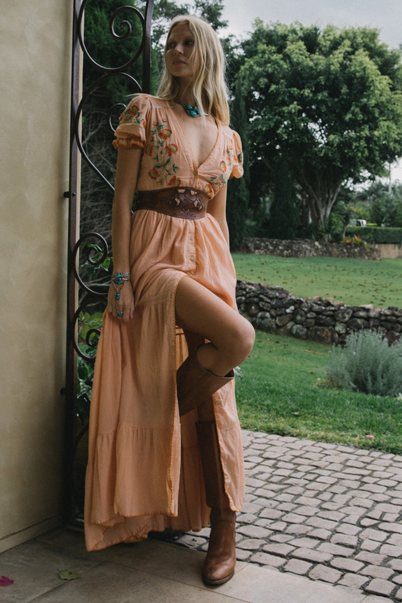Call Me The Breeze Embroidered Maxi Dress - Chasing Unicorns