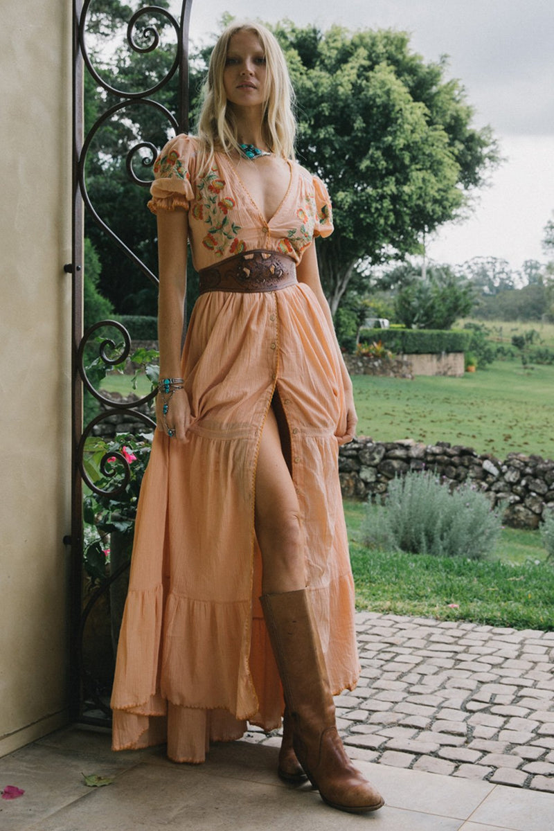 Call Me The Breeze Embroidered Maxi Dress - Chasing Unicorns
