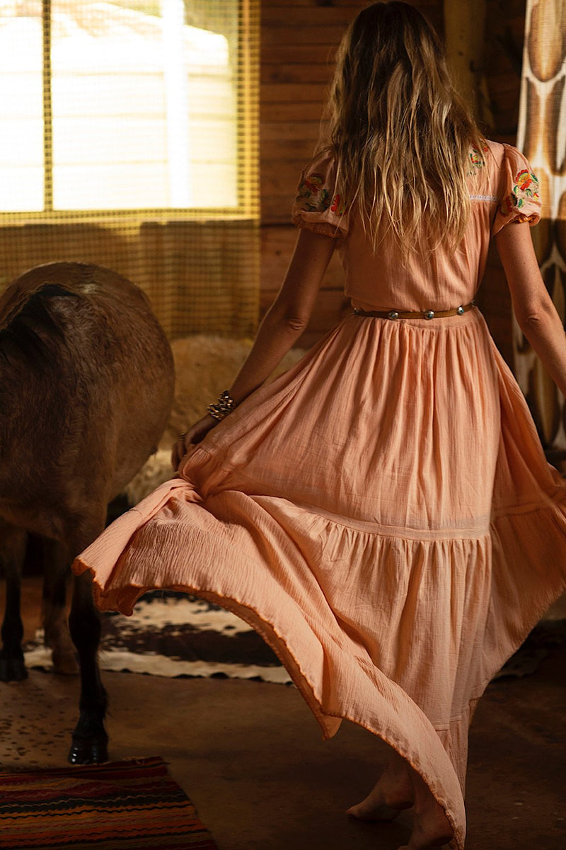 Call Me The Breeze Embroidered Maxi Dress - Chasing Unicorns
