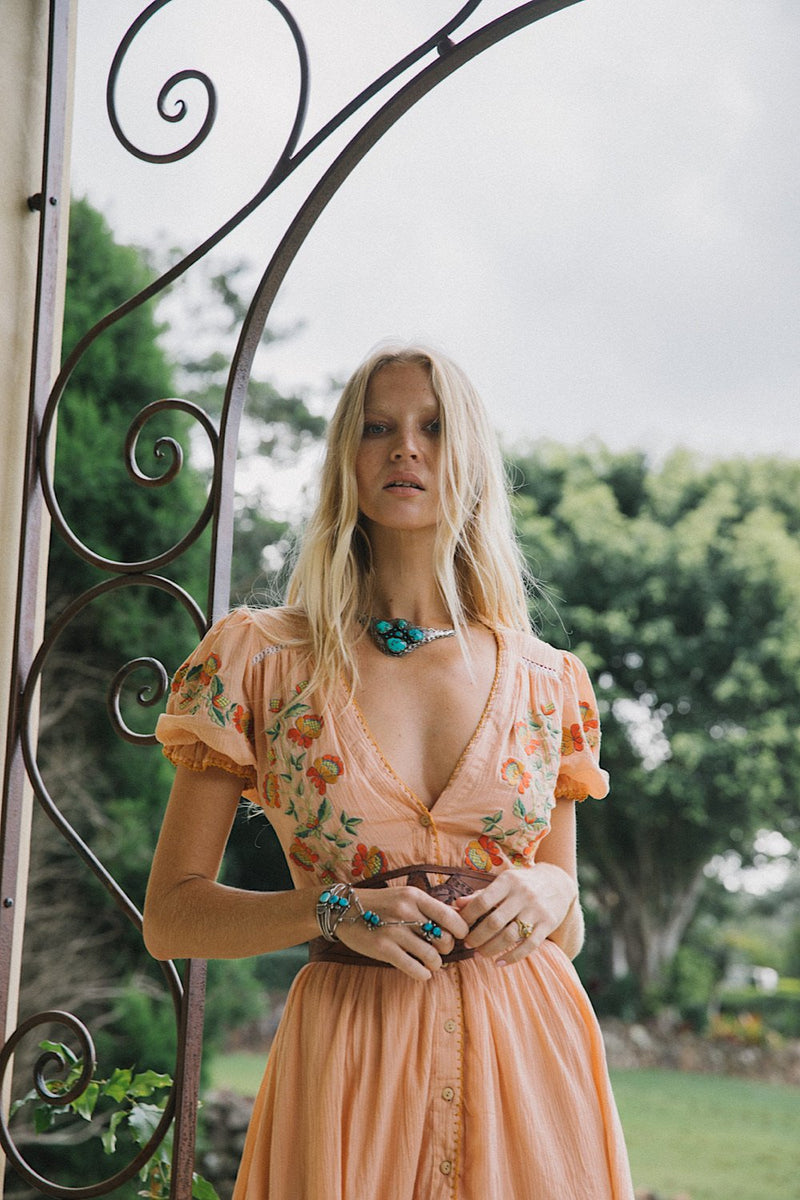 Call Me The Breeze Embroidered Maxi Dress - Chasing Unicorns