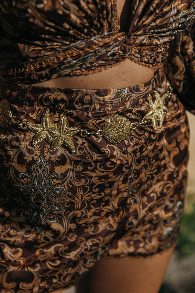 Change My Ways Silk Satin Shorts - Baroque Paisley - Chasing Unicorns