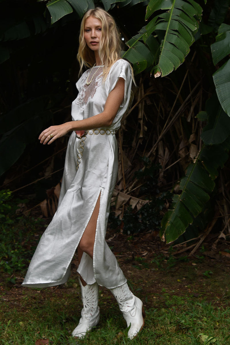 City Of Angels Silk And Appliqué Maxi Dress - Chasing Unicorns