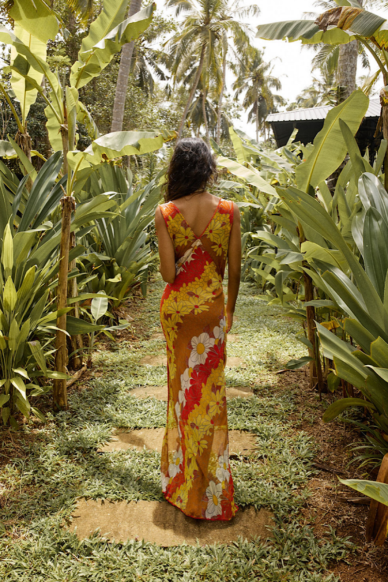 Close To Me Silk/Cotton + Lace Maxi Dress - Chasing Unicorns