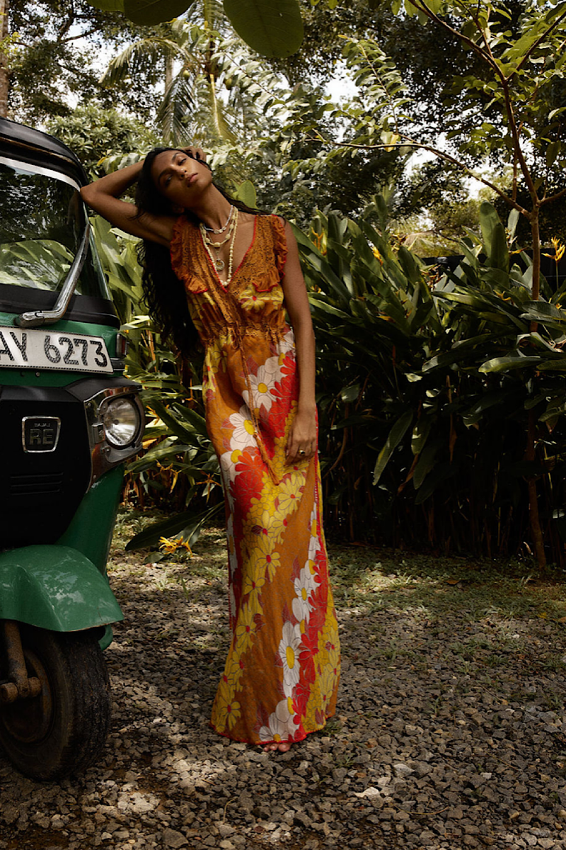 Close To Me Silk/Cotton + Lace Maxi Dress - Chasing Unicorns