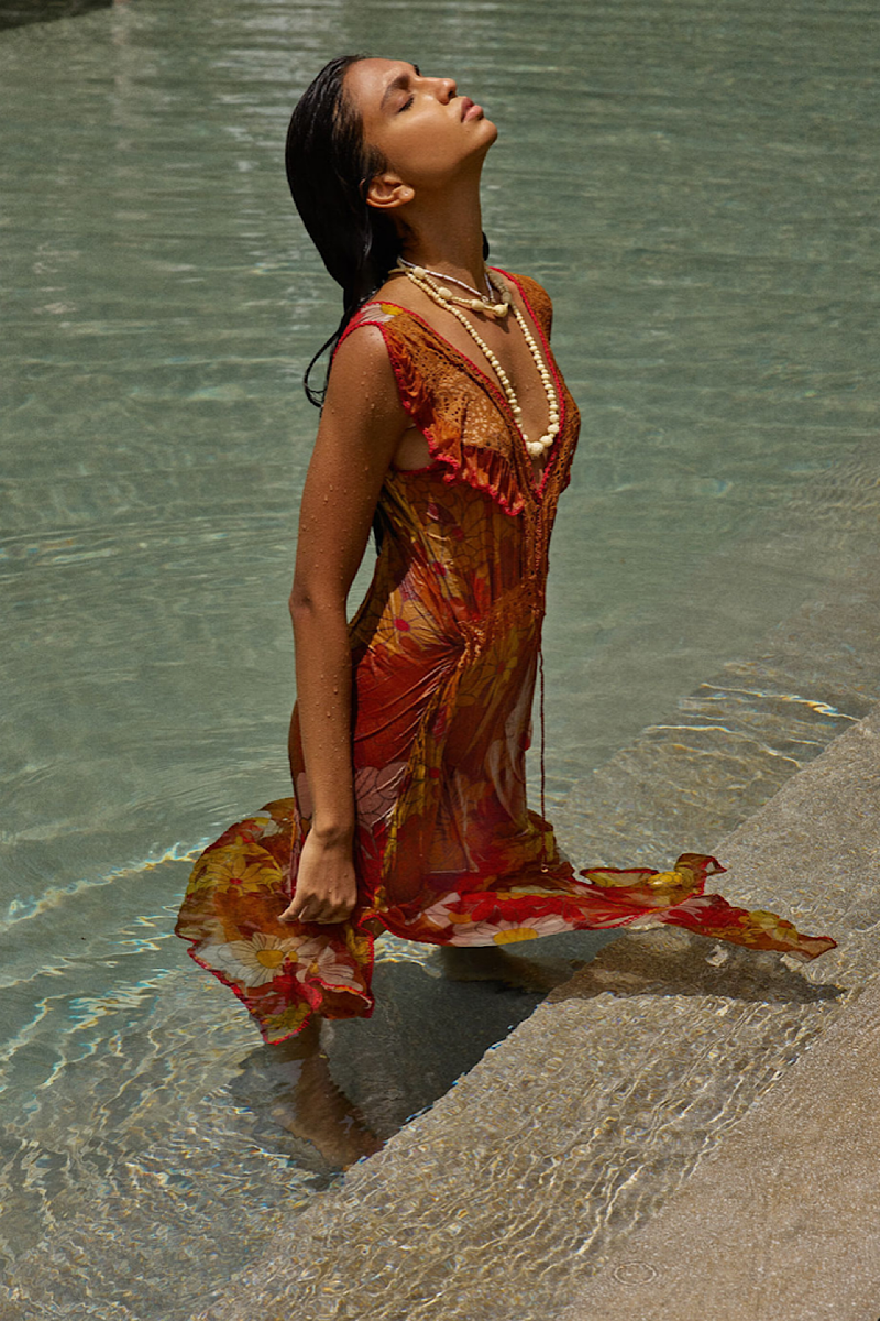 Close To Me Silk/Cotton + Lace Maxi Dress - Chasing Unicorns